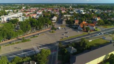 Biala Podlaska Krajobraz Hava Manzaralı Polonya 'nın Güzel Panoraması. Yüksek kalite 4k görüntü