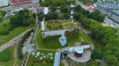 Güzel Opera Filarmoni Filarmoni Filarmonisi Hava Görüntüsü Polonya. Yüksek kalite 4k görüntü