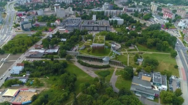 Gyönyörű Opera Filharmonikusok Bialystok Filharmónia Aerial View Lengyelország Kiváló Minőségű — Stock videók