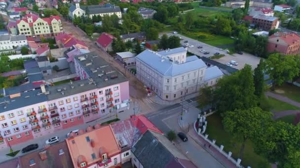 Old Town Market Lomza Staar Miasto Rynek Aerial View Polen — Stockvideo