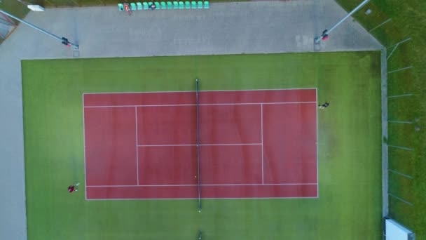 Tennisbanen Lomza Korty Tenisowe Aerial View Polen Hoge Kwaliteit Beeldmateriaal — Stockvideo
