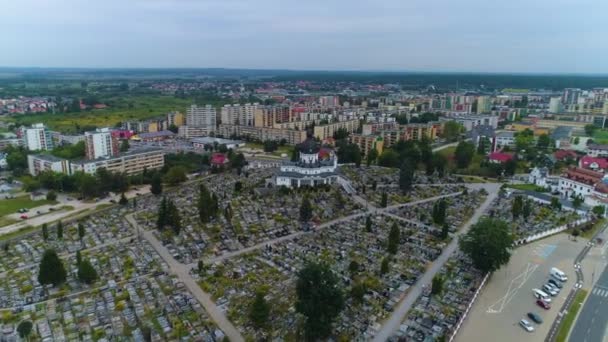 Temető Bialystok Cmentarz Swietego Rocha Aerial View Lengyelország Kiváló Minőségű — Stock videók