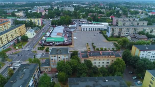 Market Hall Bazar Suwalki Hala Targowa Bazar Aerial View Poland — Stock video