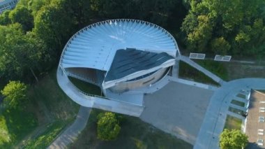 Amfitiyatro Biala Podlaska Zespol Sarayı Radziwilow Hava Görüntüsü Polonya. Yüksek kalite 4k görüntü