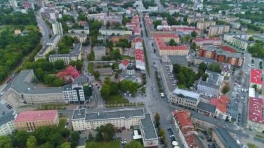 Eski kasaba Rynek Kosciuszki Meydanı Bialystok Hava Görüntüsü Polonya. Yüksek kalite 4k görüntü