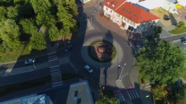 Rondo Plac Niepodleglosci Lomza Hava Görüntüsü Polonya. Yüksek kalite 4k görüntü