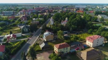 Biala Podlaska Krajobraz Hava Manzaralı Polonya 'nın Güzel Panoraması. Yüksek kalite 4k görüntü