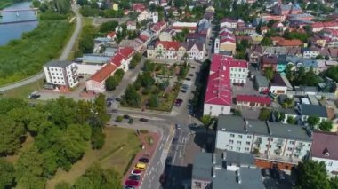 Plac Bema Eldership Ostroleka Starostwo Hava Görüntüleme Polonya. Yüksek kalite 4k görüntü