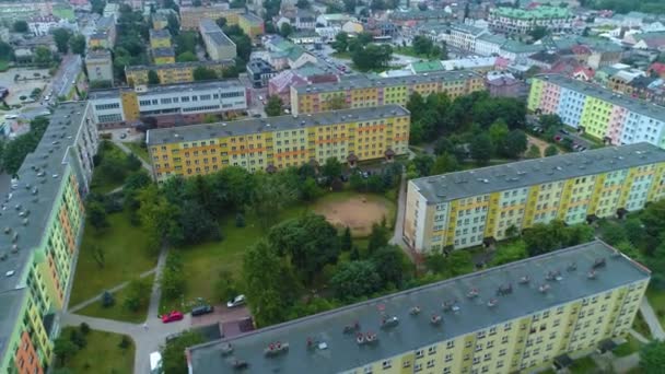 Bela Habitação Estate Suwalki Bloki Osiedle Vista Aérea Polónia Imagens — Vídeo de Stock