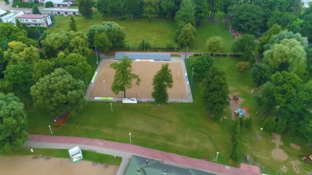 Volleyballfeld Suwalki Boisko Plazowka Luftaufnahme Polen Hochwertiges Filmmaterial — Stockvideo