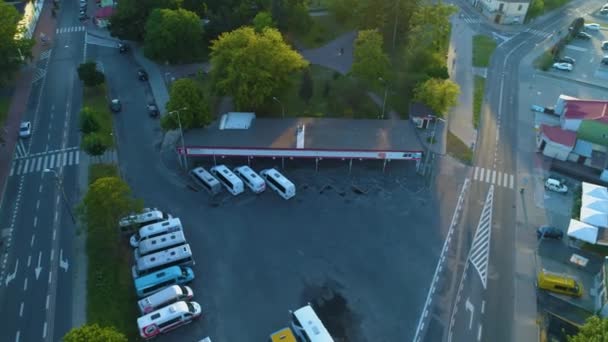 Plac Wojska Polskiego Biala Podlaska Busstation Luchtfoto Polen Hoge Kwaliteit — Stockvideo
