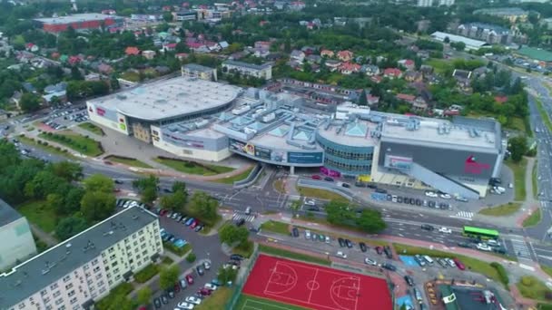Εμπορικό Κέντρο Mall Suwalki Plaza Galeria Aerial View Πολωνία Υψηλής — Αρχείο Βίντεο