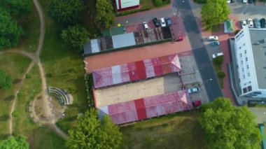 Park Hastanesi Kompleksi Biala Podlaska Zespol Szpitalny Hava Görüntüsü Polonya. Yüksek kalite 4k görüntü