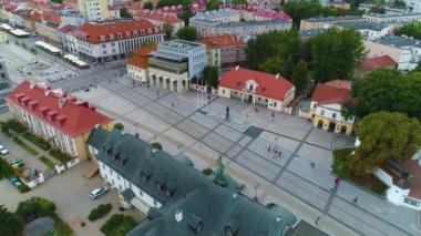 Eski kasaba Rynek Kosciuszki Meydanı Bialystok Hava Görüntüsü Polonya. Yüksek kalite 4k görüntü