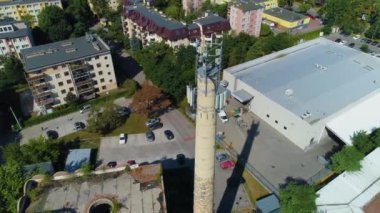 Eski Kazan Evi Otwock Stara Kotlownia Hava Görünümü Polonya. Yüksek kalite 4k görüntü