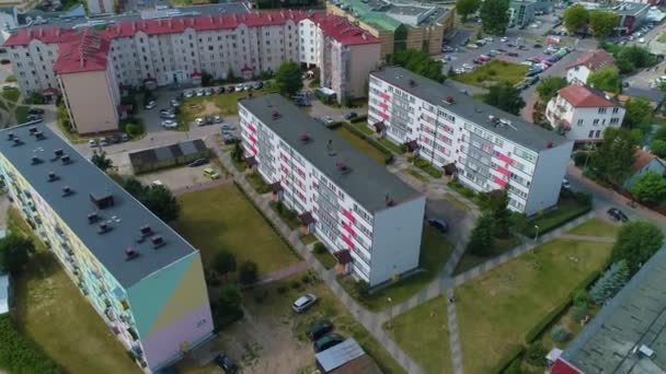 Housing Estate Ostroleka Osiedle Bloki Vista Aerea Polonia Filmati Alta — Video Stock