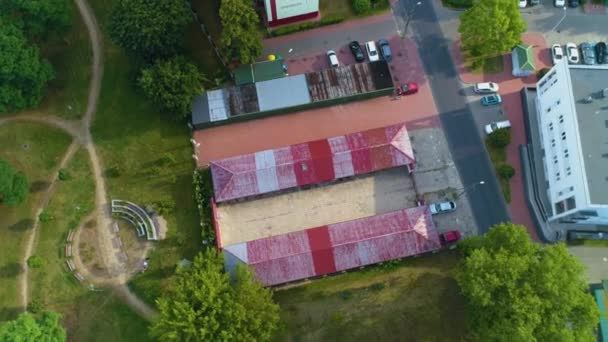 Park Ziekenhuis Complex Biala Podlaska Zespol Szpitalny Aerial View Polen — Stockvideo