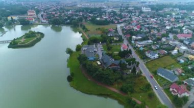 Arcadia Lagoon Suwalki Zalew Arkadya Hava Görüntüsü Polonya. Yüksek kalite 4k görüntü