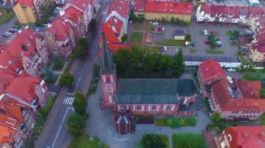 Katedral Elk Katedra Wojciecha Hava Görüntüsü Polonya. Yüksek kalite 4k görüntü