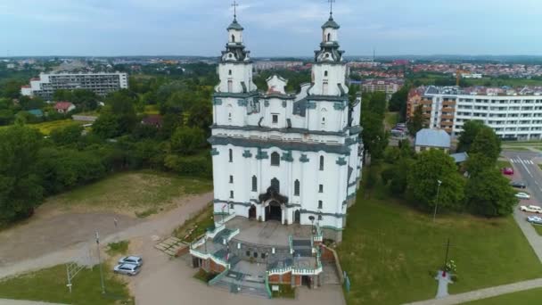 Iglesia Católica Romana Bialystok Kosciol Vista Aérea Polonia Imágenes Alta — Vídeos de Stock