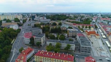 Panorama Eski Kenti Rynek Kosciuszki Meydanı Bialystok Hava Görüntüsü Polonya. Yüksek kalite 4k görüntü