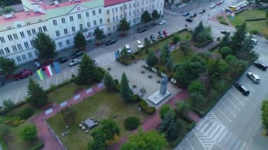 Plac Bema Eldership Ostroleka Starostwo Hava Görüntüleme Polonya. Yüksek kalite 4k görüntü