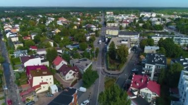 Güzel Panorama Otwock Dükkanları Patelnia Hava Manzaralı Polonya. Yüksek kalite 4k görüntü