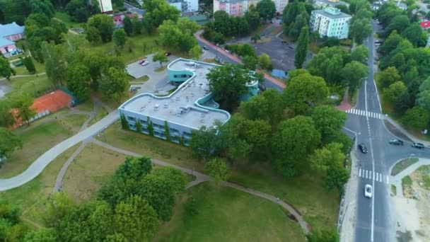 Hastanesi Biala Podlaska Domowy Szpital Hava Görüntüsü Polonya Yüksek Kalite — Stok video