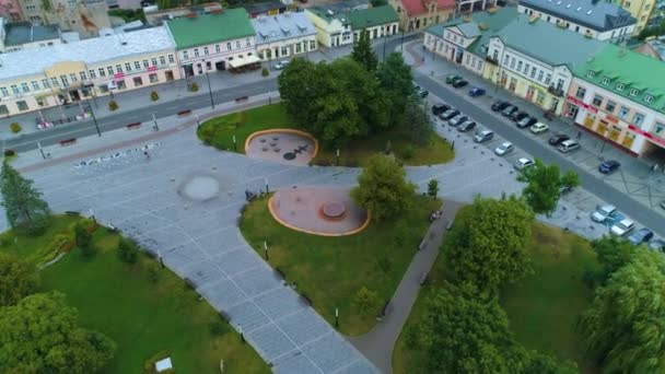 Maria Konopnicka Square Downtown Suwalki Centrum Plac Aerial View Polen — Stockvideo
