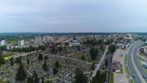 Temető Bialystok Cmentarz Swietego Rocha Aerial View Lengyelország Kiváló Minőségű — Stock videók