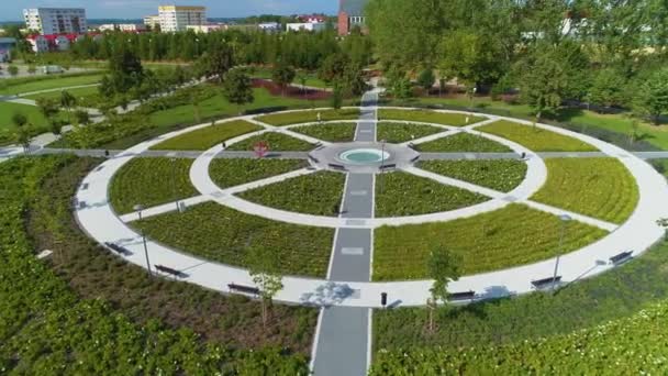 Gyönyörű Park Jana Pawla Lomza Centrum Aerial View Lengyelország Kiváló — Stock videók