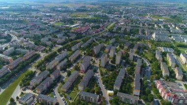 Güzel Peyzaj Apartmanları Lomza Krajobraz Kubbeli Hava Manzaralı Polonya. Yüksek kalite 4k görüntü