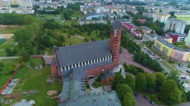 Lomza Sanktuarium Hava Görünümü Polonya 'nın Sığınağı. Yüksek kalite 4k görüntü