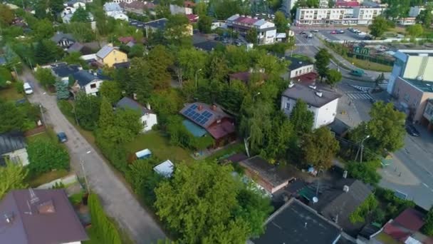 Downtown Houses Otwock Centrum Domy Aerial View Polen Hoge Kwaliteit — Stockvideo
