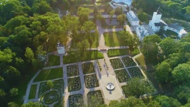 Park Sarayı Biala Podlaska Zespol Sarayı Radziwillow Hava Görüntüsü Polonya — Stok video