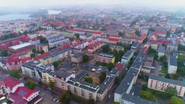 Nebel Schönes Panorama Elch Mgla Krajobraz Luftaufnahme Polen Hochwertiges Filmmaterial — Stockvideo