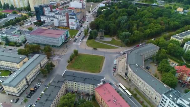Studenten Plein Bialystok Plac Studentow Luchtfoto Polen Hoge Kwaliteit Beeldmateriaal — Stockvideo