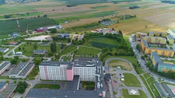 Провинциальная Больница Lomza Szpital Wojewodzki Aerial View Poland Высококачественные Кадры — стоковое видео