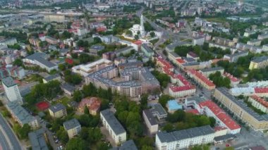 Güzel Panorama Bialystok Krajobraz Hava Manzaralı Polonya. Yüksek kalite 4k görüntü