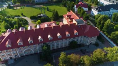 Diocesan Müzesi Lomza Muzeum Diecezjalne Hava Görüntüsü Polonya. Yüksek kalite 4k görüntü