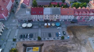 Eski Kasaba Marketi Lomza, Miasto Rynek Hava Görüntüsü Polonya. Yüksek kalite 4k görüntü