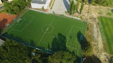 Mks Podlasie Stadyumu Biala Podlaska Stadyumu Hava Görüntüsü Polonya. Yüksek kalite 4k görüntü