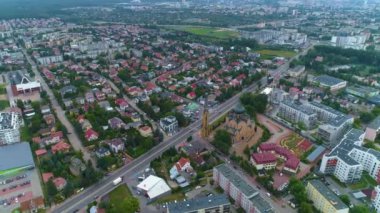 Güzel Panorama Bialystok Krajobraz Hava Manzaralı Polonya. Yüksek kalite 4k görüntü