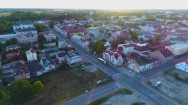 Biala Podlaska Krajobraz Hava Manzaralı Polonya 'nın Güzel Panoraması. Yüksek kalite 4k görüntü