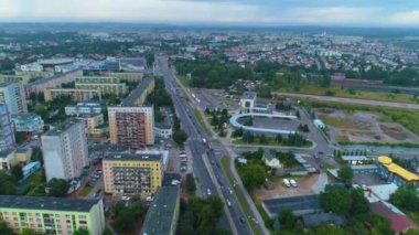 Panorama Utrata Caddesi Suwalki Krajobraz Hava Görüntüsü Polonya. Yüksek kalite 4k görüntü