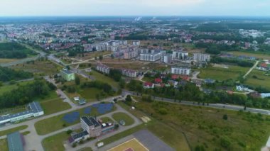 Güzel Panorama Ostroleka Krajobraz Hava Manzarası Polonya. Yüksek kalite 4k görüntü