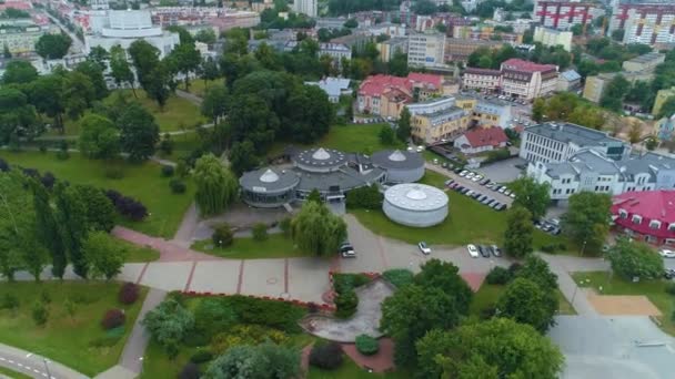 Podlaski Institute Culture Bialystok Instytut Kultury Aerial View Polen Hoge — Stockvideo