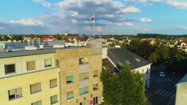Plac Wolnosci Podlaska Council Urzad Miasta Aerial View Poland High — Stock Video