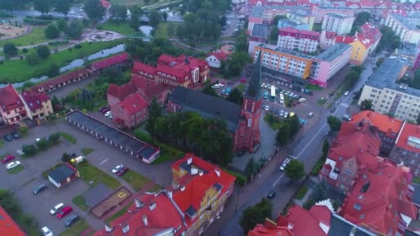 Cathédrale Elk Katedra Wojciecha Vue Aérienne Pologne Images Haute Qualité — Video