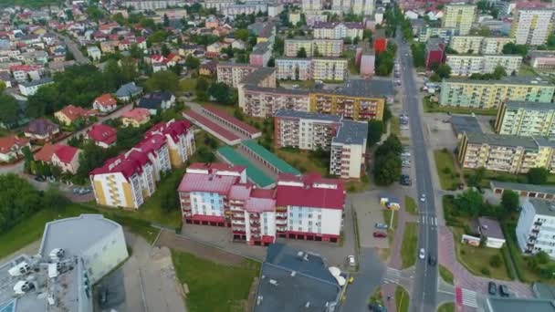 Apartamentos Ostroleka Domy Bloki Aerial View Poland Imagens Alta Qualidade — Vídeo de Stock